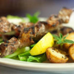 Kebabs with roasted potatoes