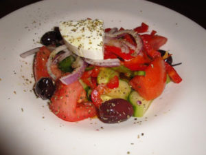 Greek Salad with Cheese and Basil